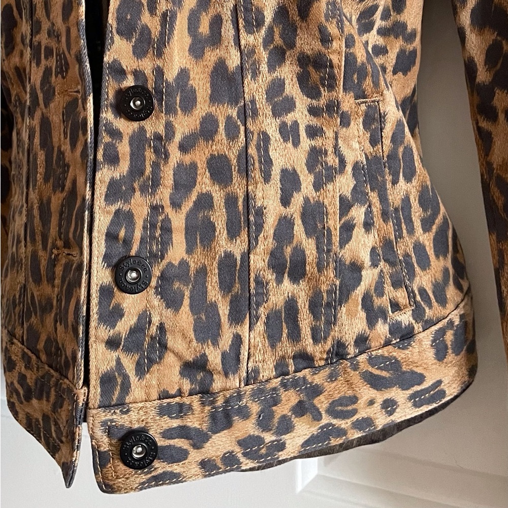 Black & Tan Leopard Print 🐆 Denim Jacket - Picture 6 of 10